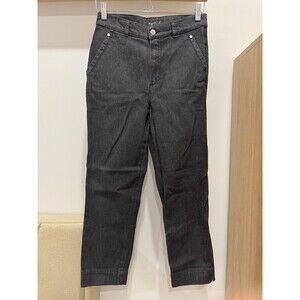 Agnes B Paris Womens 36 US4 Black Denim High Waisted Stretch Capri Marilyn Jeans